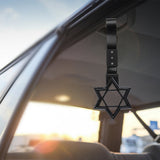 6-Star JDM Tsurikawa Drift Subway Train Bus Handle Strap – Universal Car Interior Hanging Charm, Carbon Fiber Style Ring & Black Nylon X2