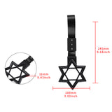 6-Star JDM Tsurikawa Drift Subway Train Bus Handle Strap – Universal Car Interior Hanging Charm, Carbon Fiber Style Ring & Black Nylon X2