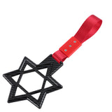 6-Star JDM Tsurikawa Drift Subway Train Bus Handle Strap – Universal Car Interior Hanging Charm, Carbon Fiber Style Ring & Red Nylon X2