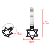 6-Star JDM Tsurikawa Drift Subway Train Bus Handle Strap – Universal Car Interior Hanging Charm, Carbon Fiber Style Ring & Silver Nylon X2