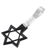 6-Star JDM Tsurikawa Drift Subway Train Bus Handle Strap – Universal Car Interior Hanging Charm, Carbon Fiber Style Ring & Silver Nylon X2