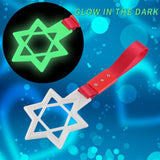 6-Star Glow-in-the-Dark JDM Tsurikawa Drift Subway Train Bus Handle Strap – Universal Car Interior Hanging Charm, White Ring & Red Nylon X1