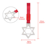 6-Star Glow-in-the-Dark JDM Tsurikawa Drift Subway Train Bus Handle Strap – Universal Car Interior Hanging Charm, White Ring & Red Nylon X1