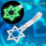 6-Star Glow-in-the-Dark JDM Tsurikawa Drift Subway Train Bus Handle Strap – Universal Car Interior Hanging Charm, White Ring & Silver Nylon X2