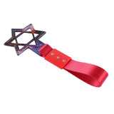6-Star JDM Tsurikawa Drift Subway Train Bus Handle Strap – Universal Car Interior Hanging Charm, Galaxy Ring & Red Nylon X2
