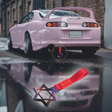 6-Star JDM Tsurikawa Drift Subway Train BusHandle Strap – Universal Car Interior Hanging Charm, Galaxy Ring & Red Nylon X1
