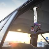6-Star JDM Tsurikawa Drift Subway Train Bus Handle Strap – Universal Car Interior Hanging Charm, Galaxy Ring & Silver Nylon X1