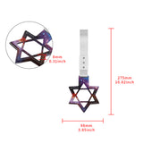 6-Star JDM Tsurikawa Drift Subway Train Bus Handle Strap – Universal Car Interior Hanging Charm, Galaxy Ring & Silver Nylon X1