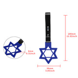 6-Star JDM Tsurikawa Drift Subway Train Bus Handle Strap – Universal Car Interior Hanging Charm, Blue Ring & Black PVC X2
