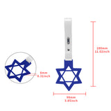 6-Star JDM Tsurikawa Drift Subway Train Bus Handle Strap – Universal Car Interior Hanging Charm, Blue Ring & White PVC X1