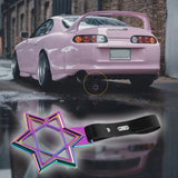 6-Star JDM Tsurikawa Drift Subway Train Bus Handle Strap – Universal Car Interior Hanging Charm, Neo Chrome Ring & Black PVC X1