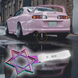 6-Star JDM Tsurikawa Drift Subway Train Bus Handle Strap – Universal Car Interior Hanging Charm, Neo Chrome Ring & White PVC X1