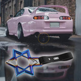 6-Star JDM Tsurikawa Drift Subway Train Bus Handle Strap – Universal Car Interior Hanging Charm, Burnt Blue Ring & Black PVC X1