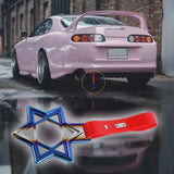 6-Star JDM Tsurikawa Drift Subway Train Bus Handle Strap – Universal Car Interior Hanging Charm, Burnt Blue Ring & Red PVC X1
