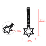 6-Star JDM Tsurikawa Drift Subway Train Bus Handle Strap – Universal Car Interior Hanging Charm, Carbon Fiber Style Ring & Black PVC X1