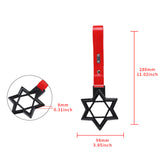 6-Star JDM Tsurikawa Drift Subway Train Bus Handle Strap – Universal Car Interior Hanging Charm, Carbon Fiber Style Ring & Red PVC X1