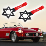 6-Star JDM Tsurikawa Drift Subway Train Bus Handle Strap – Universal Car Interior Hanging Charm, Carbon Fiber Style Ring & Red PVC X2
