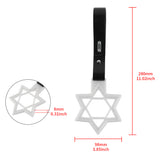 6-Star Glow-in-the-Dark JDM Tsurikawa Drift Subway Train Bus Handle Strap – Universal Car Interior Hanging Charm, White Ring & Black PVC X1