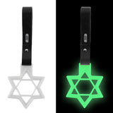 6-Star Glow-in-the-Dark JDM Tsurikawa Drift Subway Train Bus Handle Strap – Universal Car Interior Hanging Charm, White Ring & Black PVC X1