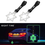 6-Star Glow-in-the-Dark JDM Tsurikawa Drift Subway Train Bus Handle Strap – Universal Car Interior Hanging Charm, White Ring & Black PVC X1