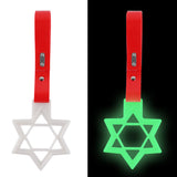 6-Star Glow-in-the-Dark JDM Tsurikawa Drift Subway Train Bus Handle Strap – Universal Car Interior Hanging Charm, White Ring & Red PVC X1