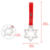 6-Star Glow-in-the-Dark JDM Tsurikawa Drift Subway Train Bus Handle Strap – Universal Car Interior Hanging Charm, White Ring & Red PVC X1