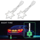 6-Star Glow-in-the-Dark JDM Tsurikawa Drift Subway Train Bus Handle Strap – Universal Car Interior Hanging Charm, White Ring & White PVC X1