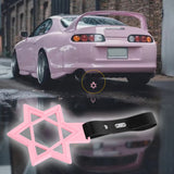 6-Star JDM Tsurikawa Drift Subway Train Bus Handle Strap – Universal Car Interior Hanging Charm, Pink Ring & Black PVC X1