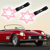 6-Star JDM Tsurikawa Drift Subway Train Bus Handle Strap – Universal Car Interior Hanging Charm, Pink Ring & Black PVC X2