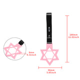 6-Star JDM Tsurikawa Drift Subway Train Bus Handle Strap – Universal Car Interior Hanging Charm, Pink Ring & Black PVC X2