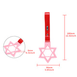 6-Star JDM Tsurikawa Drift Subway Train Bus Handle Strap – Universal Car Interior Hanging Charm, Pink Ring & Red PVC X1