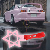 6-Star JDM Tsurikawa Drift Subway Train Bus Handle Strap – Universal Car Interior Hanging Charm, Pink Ring & Red PVC X1