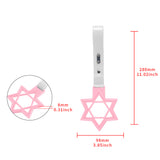 6-Star JDM Tsurikawa Drift Subway Train Bus Handle Strap – Universal Car Interior Hanging Charm, Pink Ring & White PVC X1