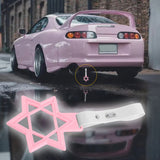 6-Star JDM Tsurikawa Drift Subway Train Bus Handle Strap – Universal Car Interior Hanging Charm, Pink Ring & White PVC X1