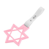6-Star JDM Tsurikawa Drift Subway Train Bus Handle Strap – Universal Car Interior Hanging Charm, Pink Ring & White PVC X1