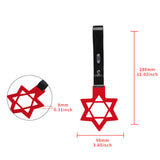 6-Star JDM Tsurikawa Drift Subway Train Bus Handle Strap – Universal Car Interior Hanging Charm, Red Ring & Black PVC X1