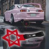 6-Star JDM Tsurikawa Drift Subway Train Bus Handle Strap – Universal Car Interior Hanging Charm, Red Ring & Black PVC X1