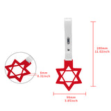 6-Star JDM Tsurikawa Drift Subway Train Bus Handle Strap – Universal Car Interior Hanging Charm, Red Ring & White PVC X2