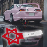 6-Star JDM Tsurikawa Drift Subway Train Bus Handle Strap – Universal Car Interior Hanging Charm, Red Ring & White PVC X1