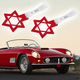 6-Star JDM Tsurikawa Drift Subway Train Bus Handle Strap – Universal Car Interior Hanging Charm, Red Ring & White PVC X2