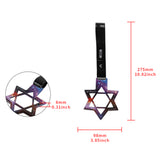 6-Star JDM Tsurikawa Drift Subway Train Bus Handle Strap – Universal Car Interior Hanging Charm, Galaxy Ring & Black PVC X2