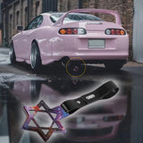 6-Star JDM Tsurikawa Drift Subway Train Bus Handle Strap – Universal Car Interior Hanging Charm, Galaxy Ring & Black PVC X1