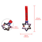 6-Star JDM Tsurikawa Drift Subway Train Bus Handle Strap – Universal Car Interior Hanging Charm, Galaxy Ring & Red PVC X2