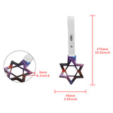 6-Star JDM Tsurikawa Drift Subway Train Bus Handle Strap – Universal Car Interior Hanging Charm, Galaxy Ring & White PVC X2