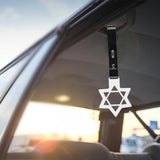 6-Star JDM Tsurikawa Drift Subway Train Bus Handle Strap – Universal Car Interior Hanging Charm, White Ring & Black PVC X2