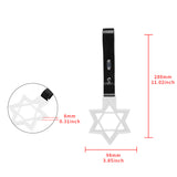 6-Star JDM Tsurikawa Drift Subway Train Bus Handle Strap – Universal Car Interior Hanging Charm, White Ring & Black PVC X2