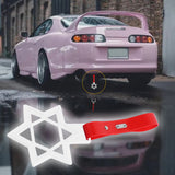 6-Star JDM Tsurikawa Drift Subway Train Bus Handle Strap – Universal Car Interior Hanging Charm, White Ring & Red PVC X1