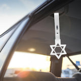 6-Star JDM Tsurikawa Drift Subway Train Bus Handle Strap – Universal Car Interior Hanging Charm, White Ring & White PVC X2