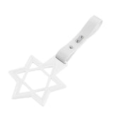 6-Star JDM Tsurikawa Drift Subway Train Bus Handle Strap – Universal Car Interior Hanging Charm, White Ring & White PVC X2