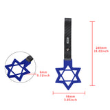 6-Star JDM Tsurikawa Drift Subway Train Bus Handle Strap – Universal Car Interior Hanging Charm, Blue Ring & Carbon Fiber Pattern PVC X2